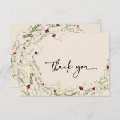 Boho Floral Wreath Vielen Dank an Ihre Karten (Vorne/Hinten)