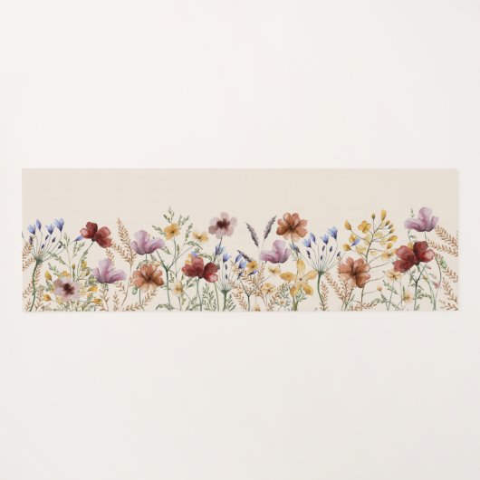 Boho Floral Yoga Mat Yogamatte (Rückseite (Horizontal))
