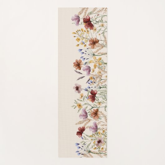 Boho Floral Yoga Mat Yogamatte (Vorderseite)