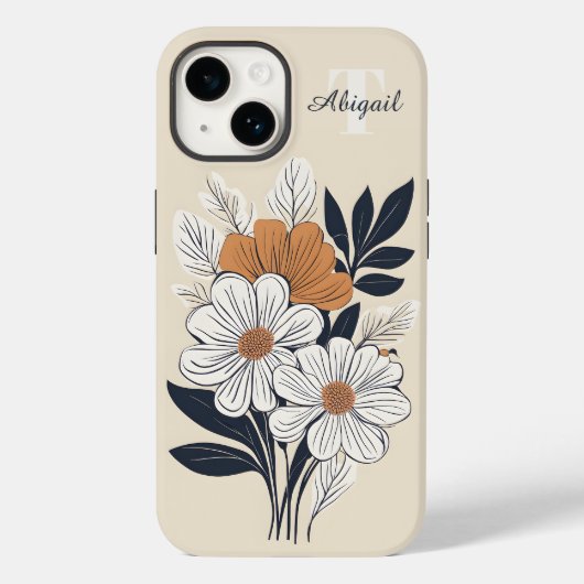 Boho Floral Zeichnend Case-Mate iPhone Hülle (Rückseite)
