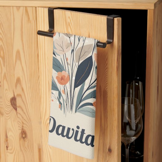 Boho Floral Zeichnend Geschirrtuch (Drittel gefaltet)