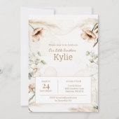 Boho Floral zum Geburtstag Einladung für Mädchen (Vorderseite)