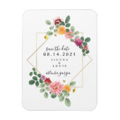 Boho florale botanische Hochzeit rettet das Datum Magnet (Vertikal)