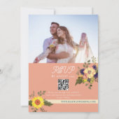 Boho Florale feierliche Hochzeit in einem Einladung (Rückseite)