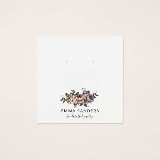 Boho-Florale Ohrhänger-Schmuckanzeigekarten (Vorderseite)