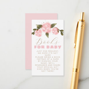 Boho Florale Rosa Hauch Mädchen Dusche Bücher Für Begleitkarte