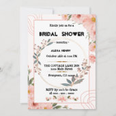 Boho florale Wasserfarben, Mädchen Baby Einladung (Vorderseite)