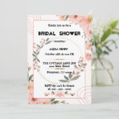 Boho florale Wasserfarben, Mädchen Baby Einladung (Stehend Vorderseite)