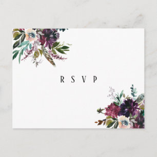 Boho florale Wildblume Hochzeit rsvp Postkarte