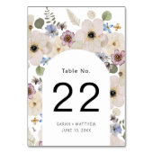 Boho-Floraler-Bogen-Hochzeit Tischnummer (Vorderseite)