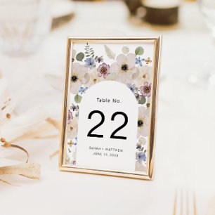 Boho-Floraler-Bogen-Hochzeit Tischnummer