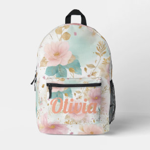 Boho-Florales-Aesthetic-Rucksack Bedruckter Rucksack