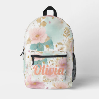 Boho-Florales-Aesthetic-Rucksack Bedruckter Rucksack