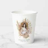 Boho-Florales Babyshower Pappbecher (Rückseite)