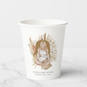 Boho-Florales Babyshower Pappbecher