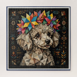 Boho-Florales-Pudel-Puzzle Puzzle