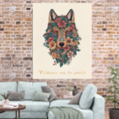 Boho-Florales-Wolf-Wandkunstposter Poster