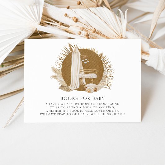 Boho Florals Baby Dusche bringen ein Buch Begleitkarte