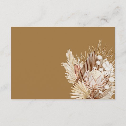 Boho Florals Baby Duwer Diaper Raffle Begleitkarte (Rückseite)