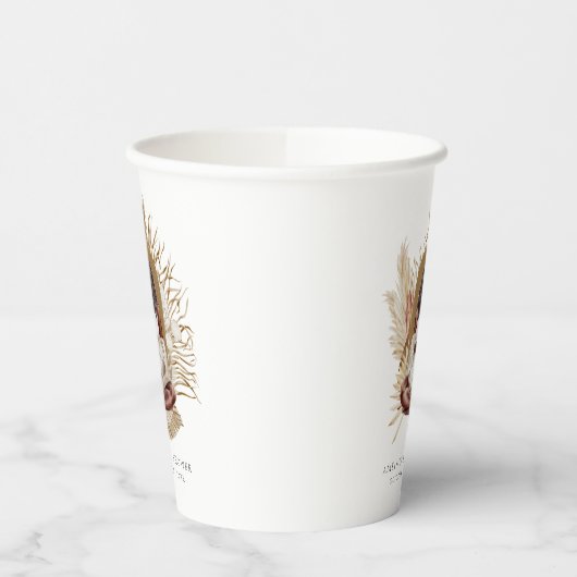 Boho Florals Baby Shower Pappbecher (Links)