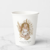 Boho Florals Baby Shower Pappbecher (Rückseite)