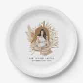 Boho Florals Baby Shower Pappteller (Vorderseite)