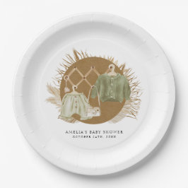 Boho Florals Baby Shower Pappteller