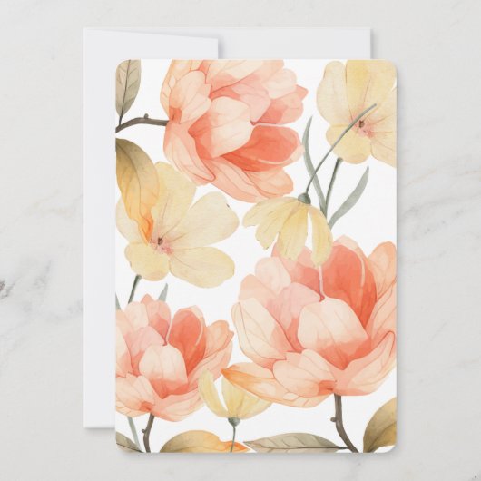 Boho Florals Brautparty Einladung (Rückseite)