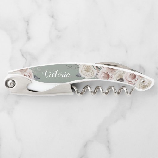 Boho Florals Calligraphy Bridesmaid Name Favor Kellnermesser (Vorderseite)