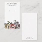 Boho Florals Earring Juwelier Display Cards Telefonnummerkarte (Vorne/Hinten)