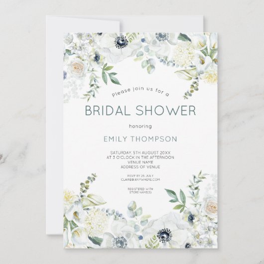 Boho Florals Eucalyptus Verlasse Brautparty Einladung (Vorderseite)