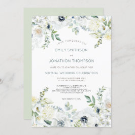Boho Florals Eucalyptus Verlasse Virtual Wedding Einladung