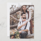 Boho Florals Foto Liebe Dank Brown Text Wedding Karte (Rückseite)