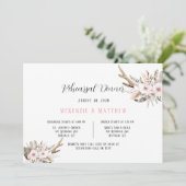 Boho Florals mit Probe Dinner Einladung (Stehend Vorderseite)