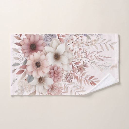 Boho Florals mit Rosa Badhandtuch Set (Handtuch)