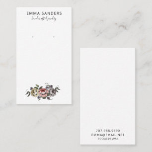 Boho-Florals-Ohrhänger-Schmuckanzeigekarten Telefonnummerkarte