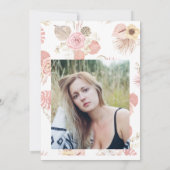 Boho Florals Personalisiert Sweet 16 Geburtstag Einladung (Rückseite)