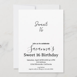 Boho Florals Personalisierter Geburtstag Sweet 16 Einladung