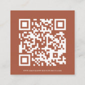 Boho Florals QR Code Terracotta Wedding RSVP Begleitkarte (Rückseite)