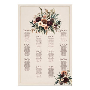 Boho Florals Sitzkarte Fotodruck