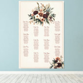 Boho Florals Sitzkarte Leinwanddruck (Insitu (Holzboden))