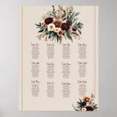Boho Florals Sitzkarte Poster (Vorne)
