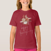 Boho Florals Terracotta Happy Thanksgiving T-Shirt (Vorderseite)