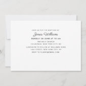 Boho florals wassercolor Baptisse Foto Einladung (Rückseite)