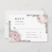 Boho florentrockene Blume Dusty Rose Wedding RSVP Karte (Vorderseite)