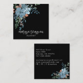 Boho Florist Botanical on Black Quadratische Visitenkarte (Vorne/Hinten)