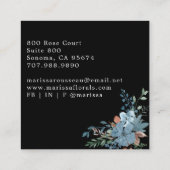 Boho Florist Botanical on Black Quadratische Visitenkarte (Rückseite)