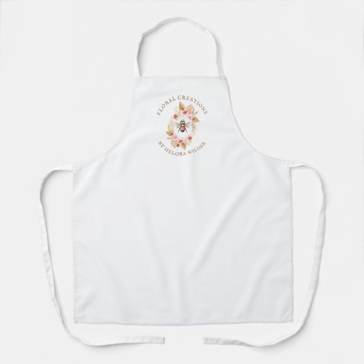 Boho Florist Pink Floral Schürze (Vorderseite)
