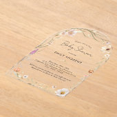 Boho Flower Baby Shower Acrylic Acryleinladungen (Ablage )