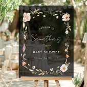 Boho Flower Baby Shower Acrylschild